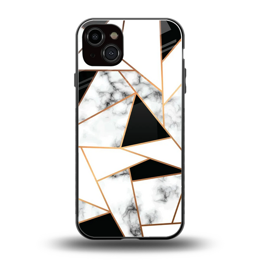 Monochrome Mosaic back phone cover | glass case for iphone 14 plus
