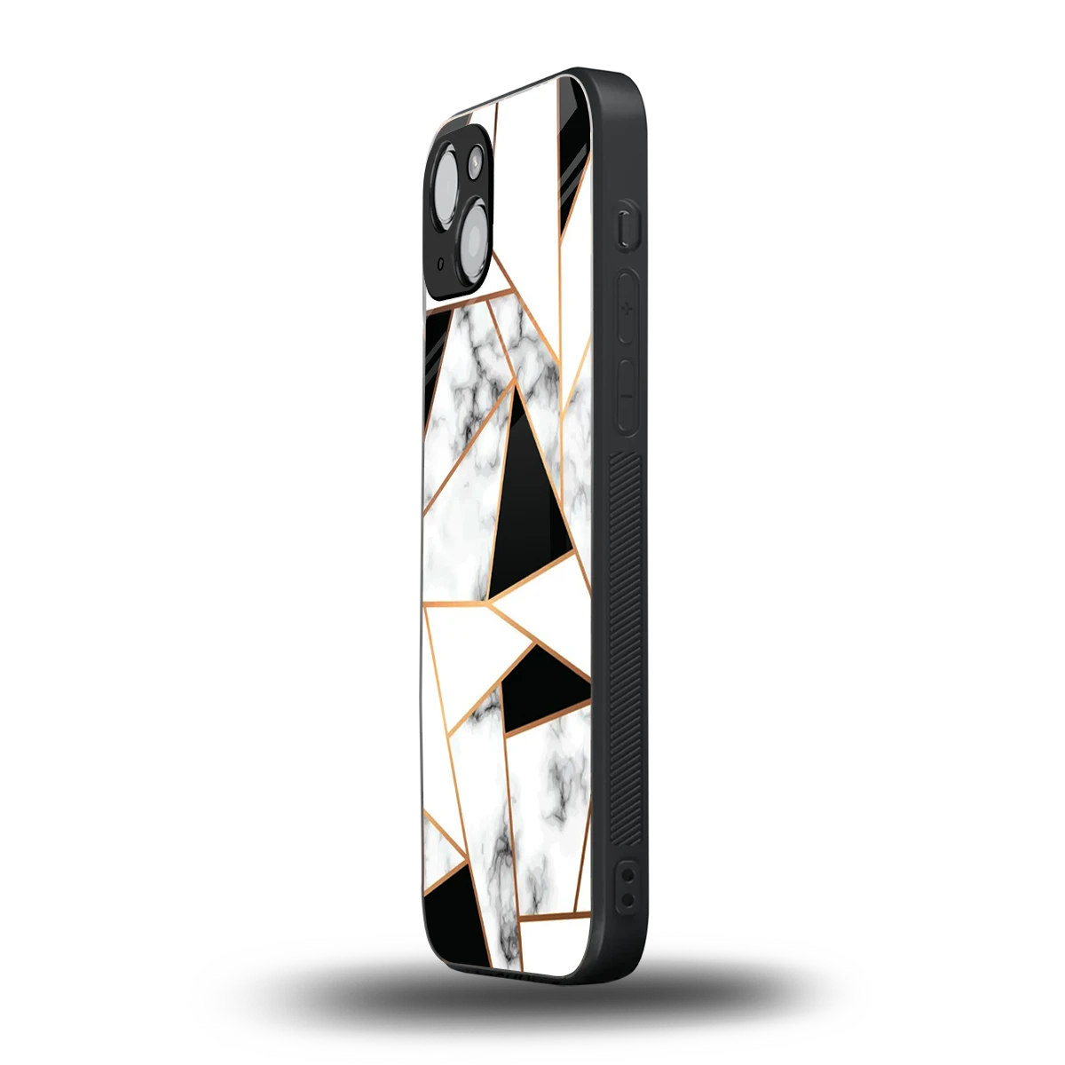 Monochrome Mosaic iphone 14 plus mobile cover | shockproof glass phone case