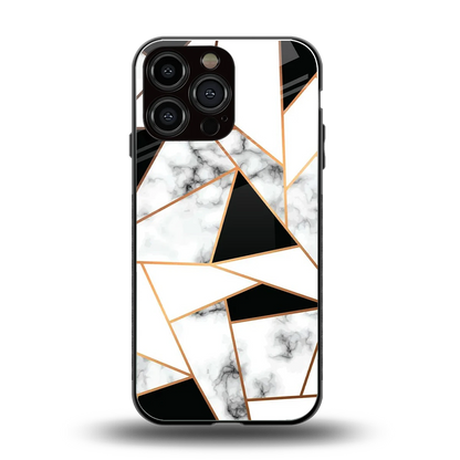 Monochrome Mosaic back phone cover | glass case for iphone 15 pro max