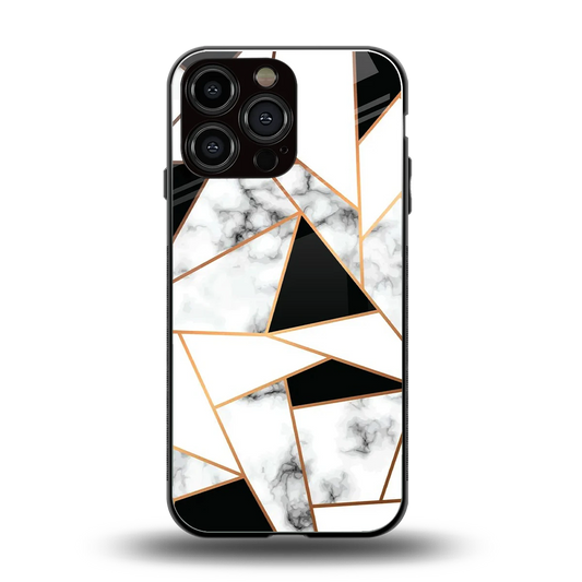 Monochrome Mosaic back phone cover | glass case for iphone 15 pro max