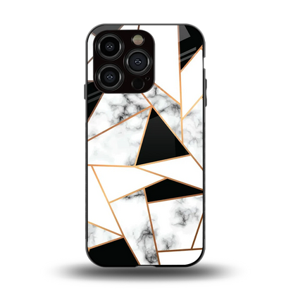 Monochrome Mosaic back phone cover | glass case for iphone 15 pro