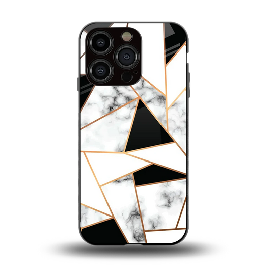 Monochrome Mosaic back phone cover | glass case for iphone 15 pro