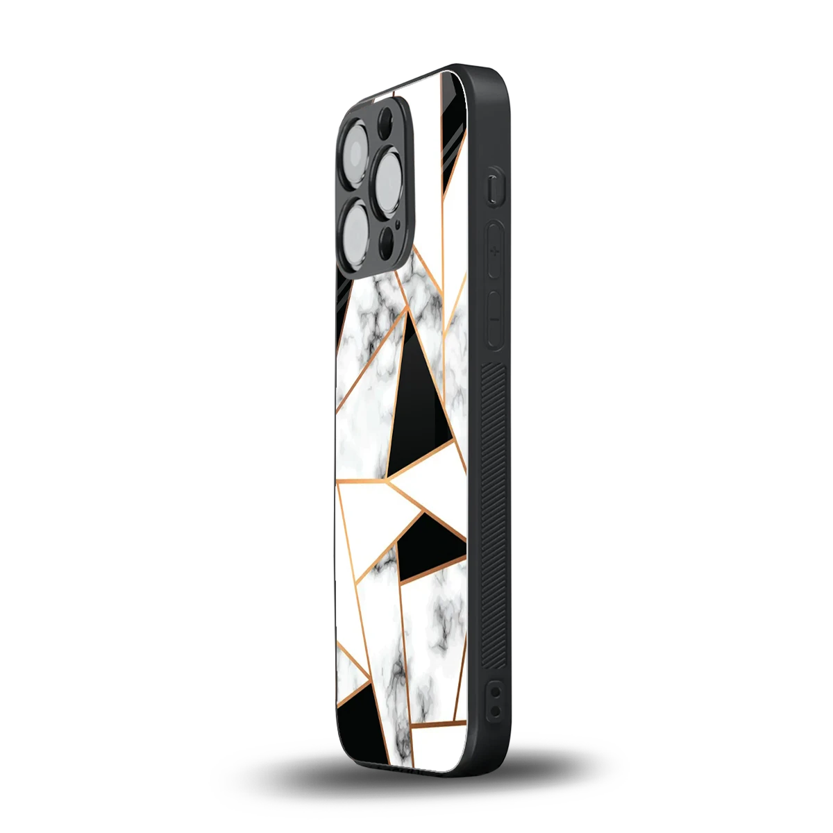 Monochrome Mosaic iphone 15 pro mobile cover | shockproof glass phone case