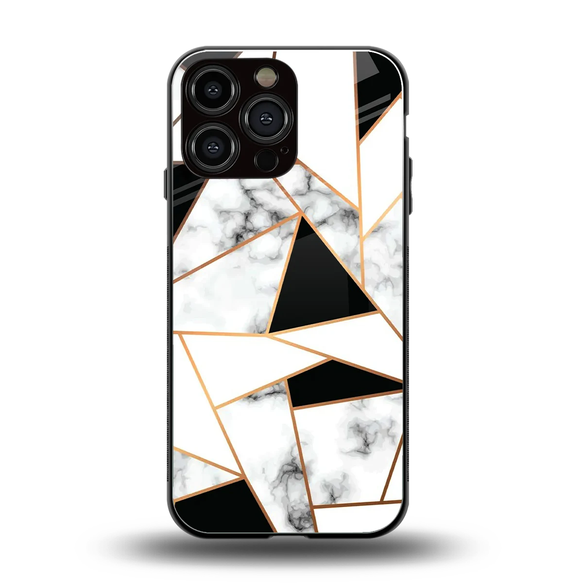 Monochrome Mosaic back phone cover | glass case for iphone 16 pro max