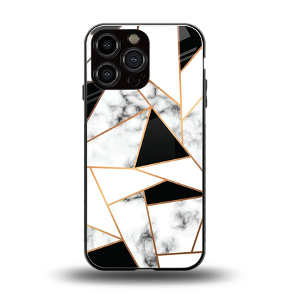 Monochrome Mosaic back phone cover | glass case for iphone 16 pro max