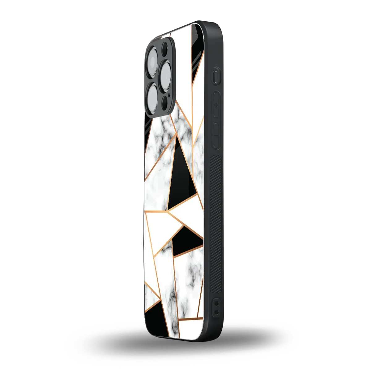 Monochrome Mosaic iphone 16 pro max mobile cover | shockproof glass phone case