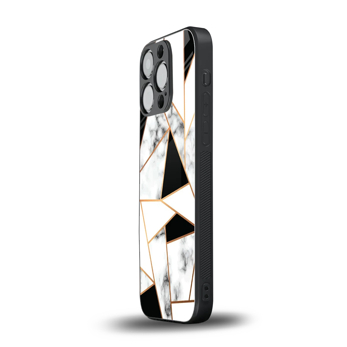 Monochrome Mosaic iphone 16 pro mobile cover | shockproof glass phone case