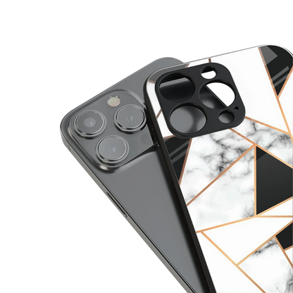 Monochrome Mosaic stylish phone case for iphone 15 pro | glossy glass and slim fit
