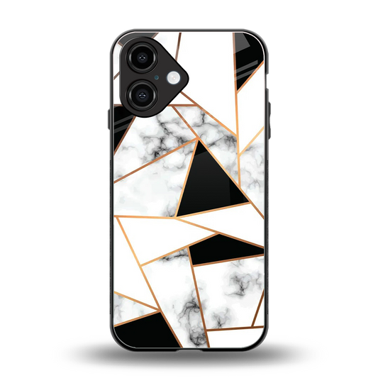 Monochrome Mosaic Phone Case for Iphone 16 | Glass Case