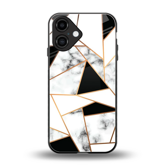 Monochrome Mosaic back phone cover | glass case for iphone 16