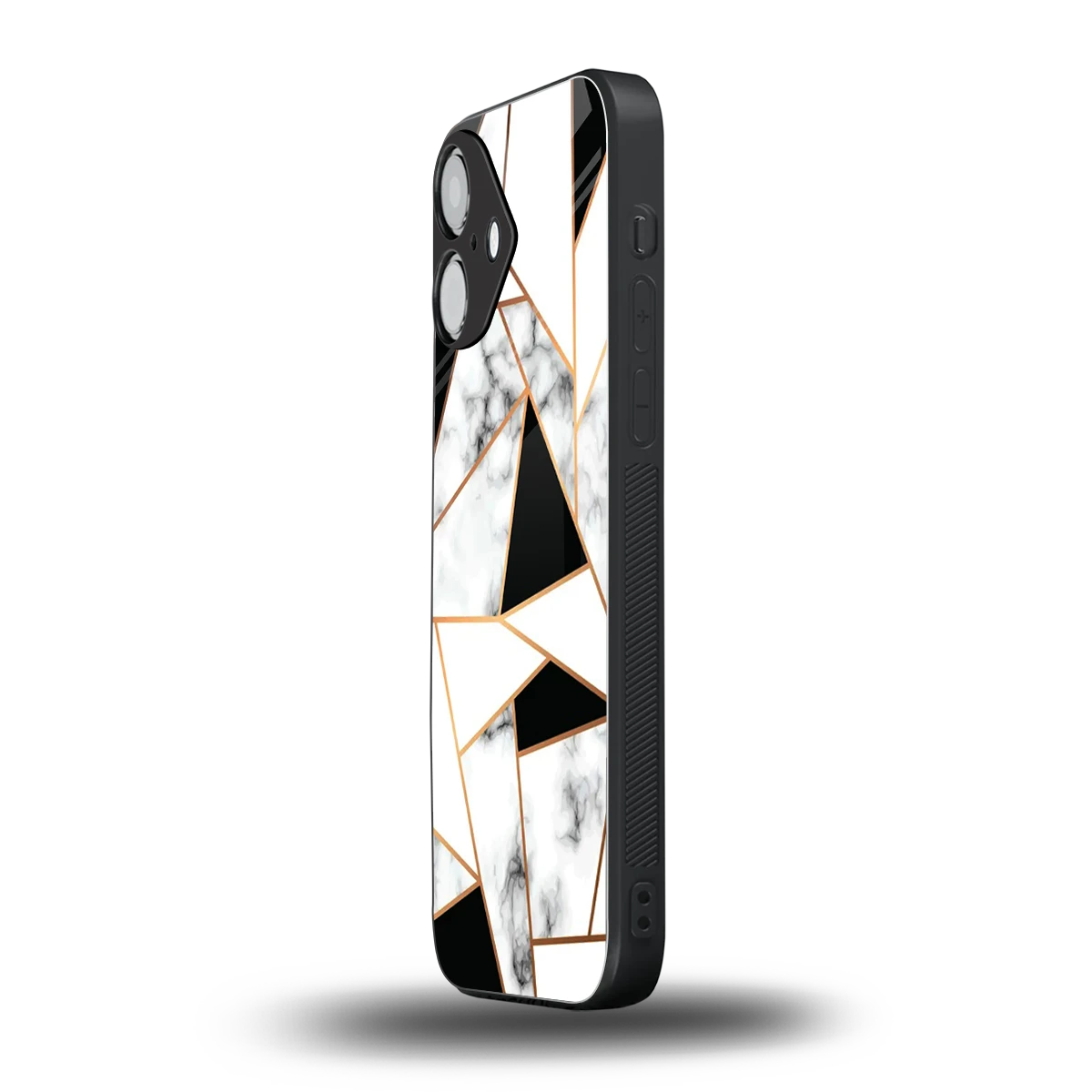 Monochrome Mosaic iPhone 16 mobile cover | shockproof glass phone case