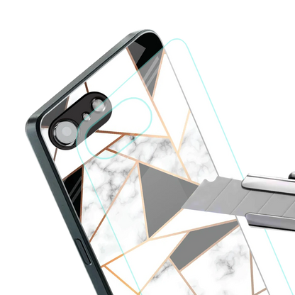 Monochrome Mosaic stylish phone case for iphone 16e | glossy glass and slim fit