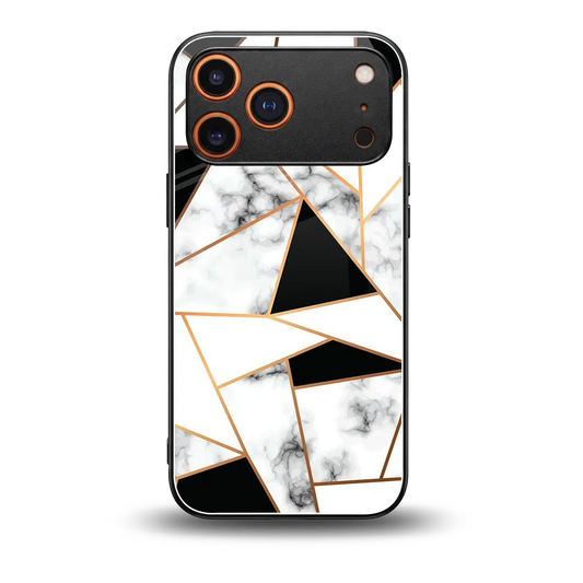Monochrome Mosaic back phone cover | glass case for iphone 17 pro max