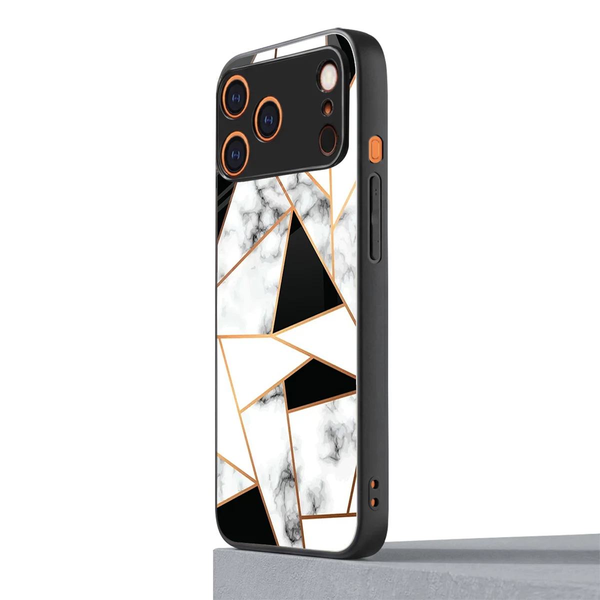 Monochrome Mosaic iphone 17 pro mobile cover | shockproof glass phone case