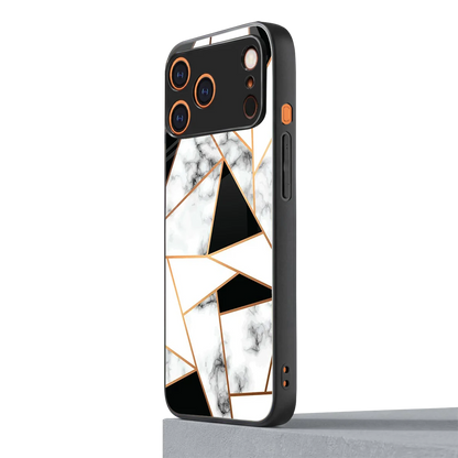 Monochrome Mosaic iphone 17 pro max mobile cover | shockproof glass phone case
