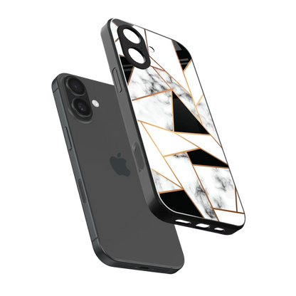 Monochrome Mosaic sleek iphone 17 cover with tempered glass back and TPU edges