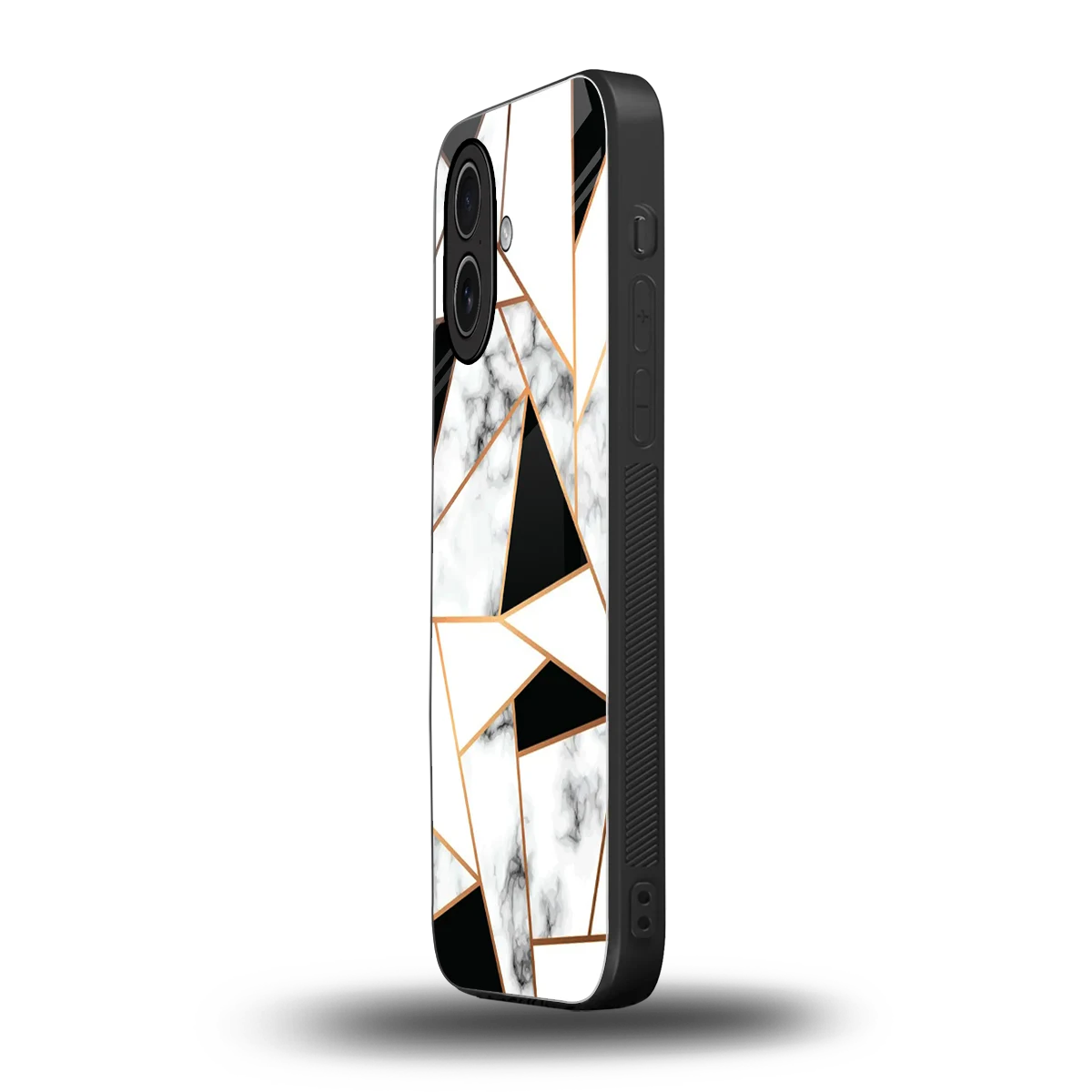 Monochrome Mosaic iphone 17 mobile cover | shockproof glass phone case