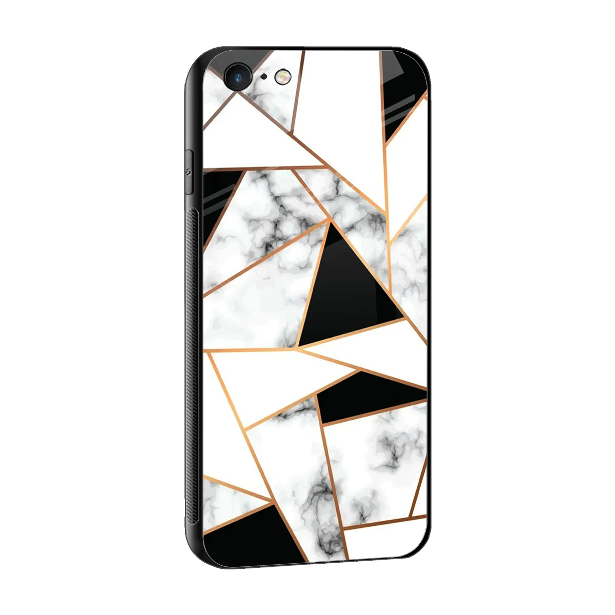 Monochrome Mosaic sleek iphone 6s plus cover with tempered glass back and TPU edges