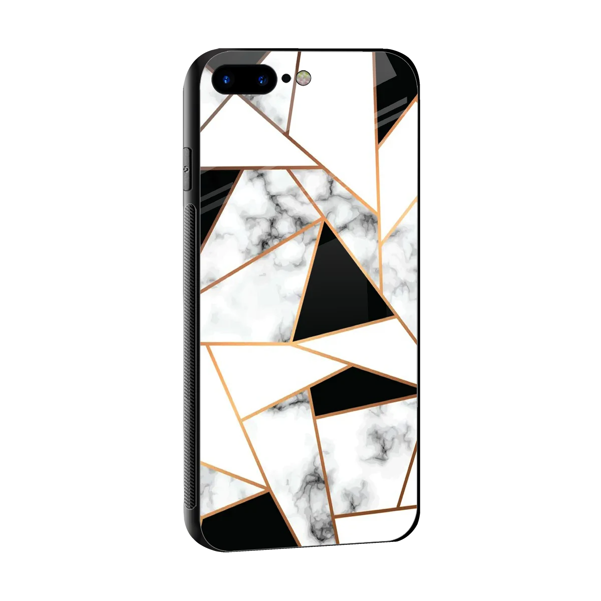 Monochrome Mosaic sleek iphone 8 plus cover with tempered glass back and TPU edges