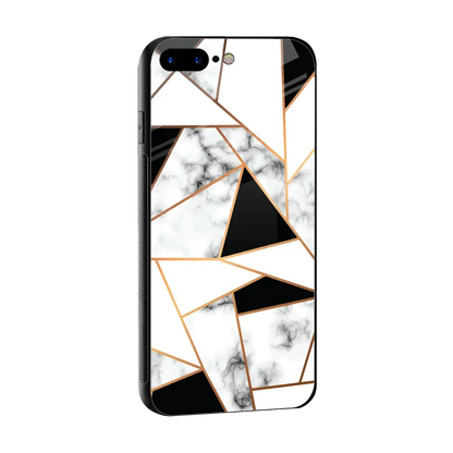 Monochrome Mosaic sleek iphone 8 plus cover with tempered glass back and TPU edges