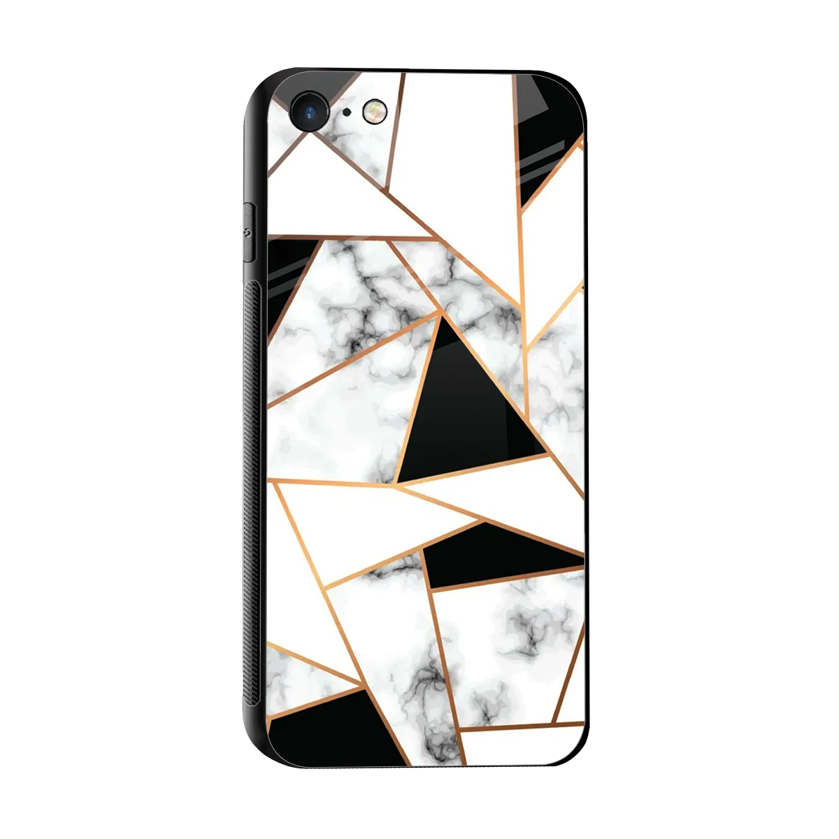 Monochrome Mosaic sleek iphone 7 cover with tempered glass back and TPU edges