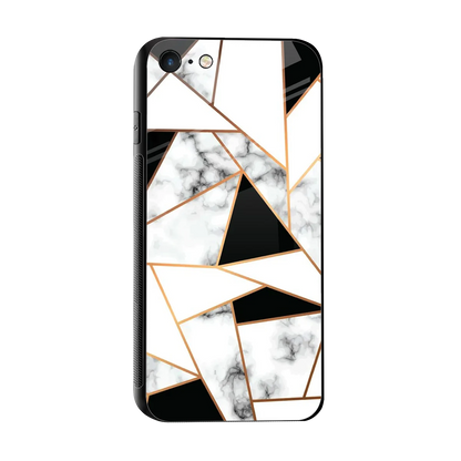 Monochrome Mosaic sleek iphone 7 cover with tempered glass back and TPU edges