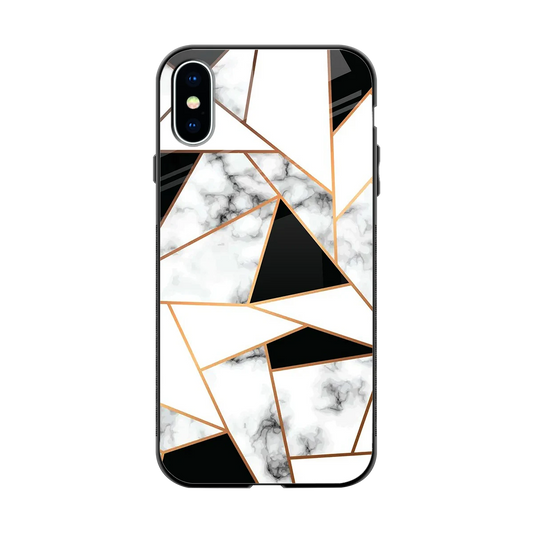 Monochrome Mosaic back phone cover | glass case for iphone xs