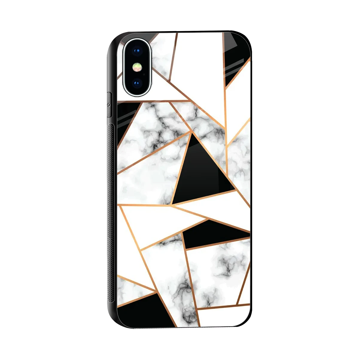 Monochrome Mosaic sleek iphone x cover with tempered glass back and TPU edges