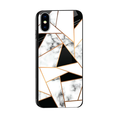 Monochrome Mosaic sleek iphone x cover with tempered glass back and TPU edges