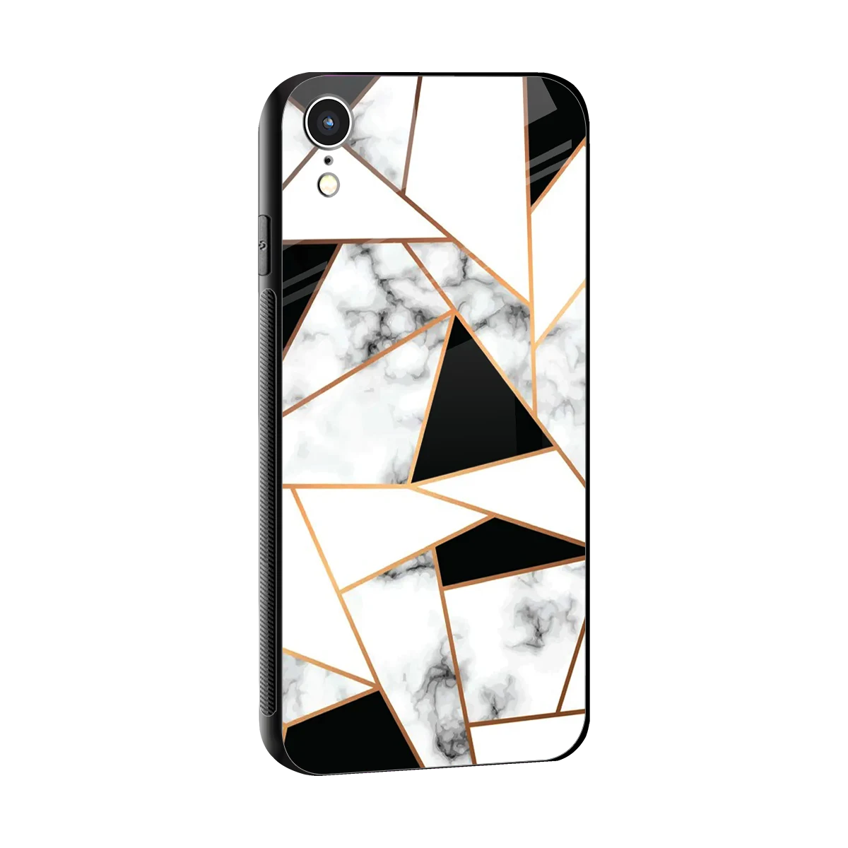 Monochrome Mosaic sleek iphone xr cover with tempered glass back and TPU edges