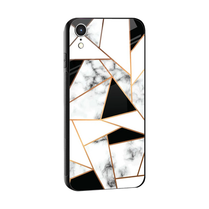 Monochrome Mosaic sleek iphone xr cover with tempered glass back and TPU edges