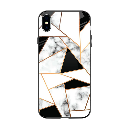 Monochrome Mosaic back phone cover | glass case for iphone xs max
