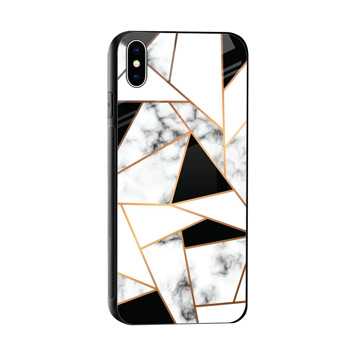 Monochrome Mosaic sleek iphone xs max cover with tempered glass back and TPU edges
