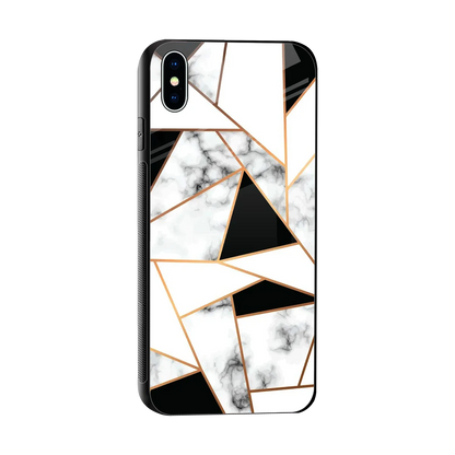 Monochrome Mosaic sleek iphone xs max cover with tempered glass back and TPU edges