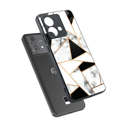Monochrome Mosaic sleek motorola edge 40 neo 5g cover with tempered glass back and TPU edges