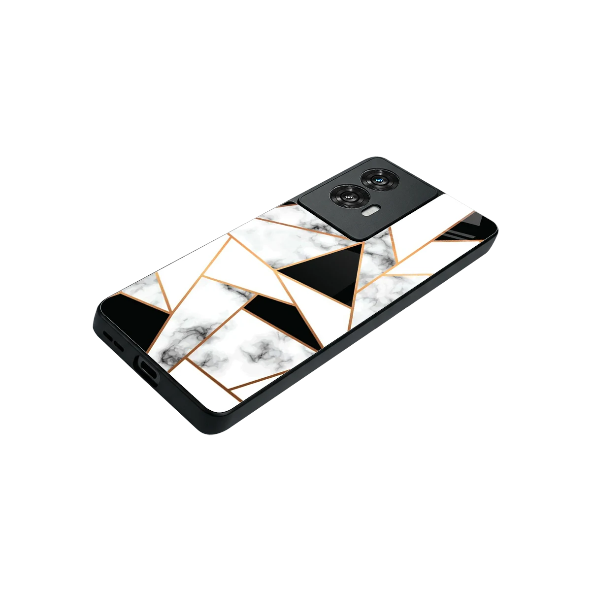 Monochrome Mosaic stylish phone case for motorola edge 50 fusion | glossy glass and slim fit