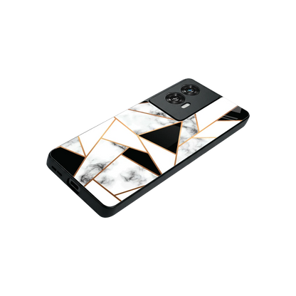Monochrome Mosaic stylish phone case for motorola edge 50 fusion | glossy glass and slim fit