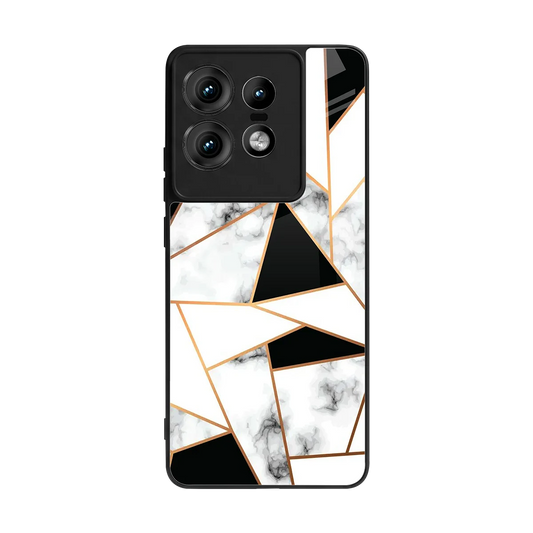 Monochrome Mosaic back phone cover | glass case for motorola edge 50 pro