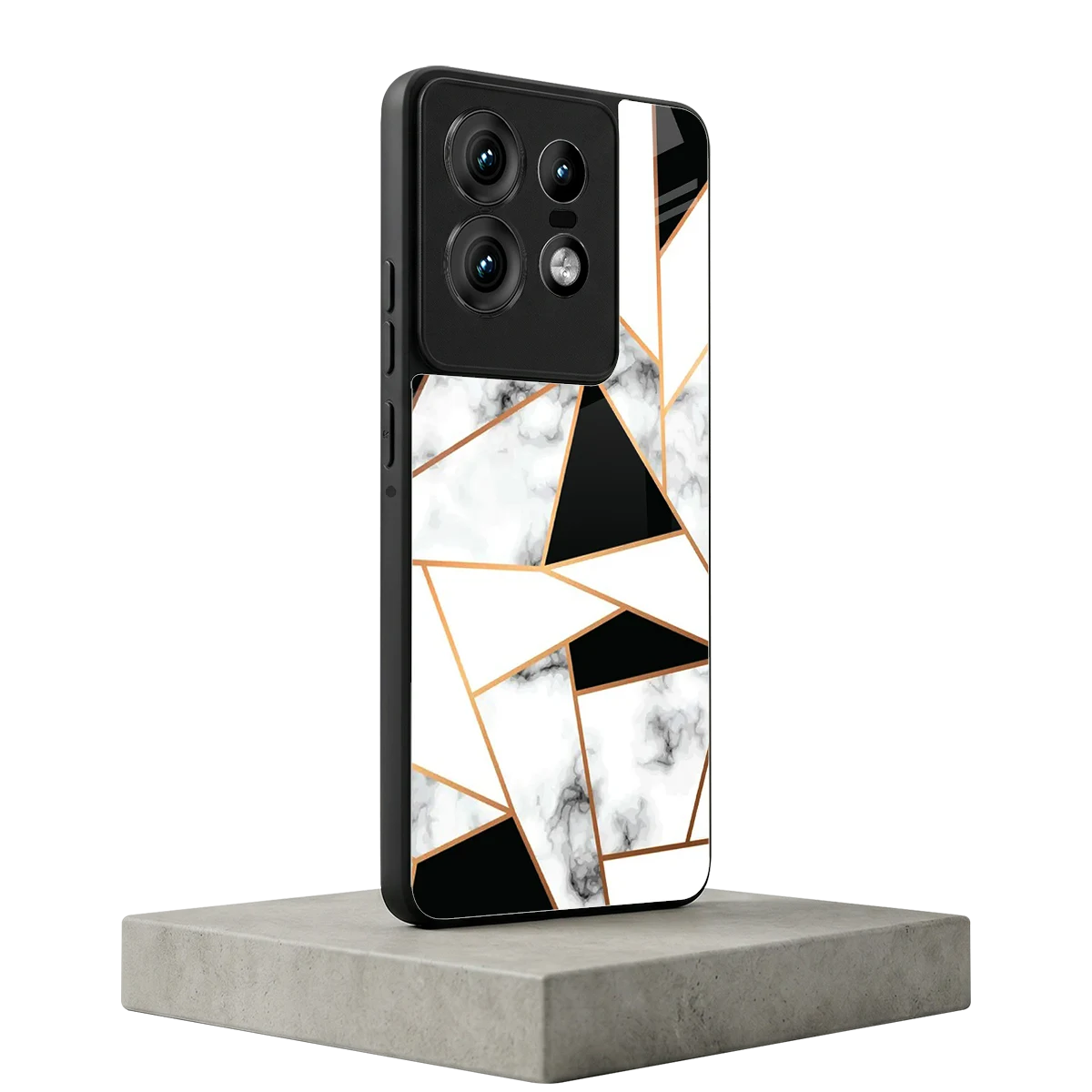 Monochrome Mosaic motorola edge 50 pro mobile cover | shockproof glass phone case