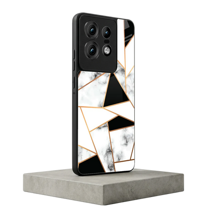 Monochrome Mosaic motorola edge 50 pro mobile cover | shockproof glass phone case
