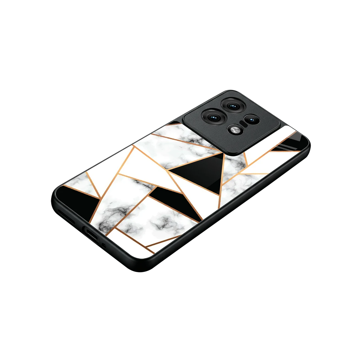 Monochrome Mosaic stylish phone case for motorola edge 50 pro | glossy glass and slim fit