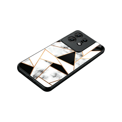 Monochrome Mosaic stylish phone case for motorola edge 50 pro | glossy glass and slim fit