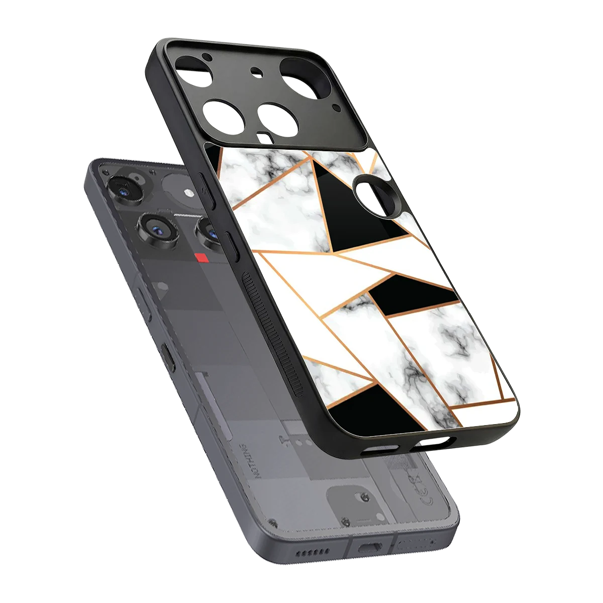 Monochrome Mosaic sleek nothing phone 3 cover with tempered glass back and TPU edges