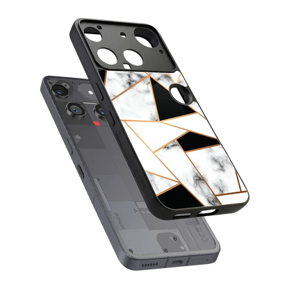 Monochrome Mosaic sleek nothing phone 3 cover with tempered glass back and TPU edges