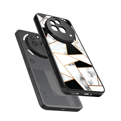 Monochrome Mosaic sleek nothing phone 3a pro cover with tempered glass back and TPU edges