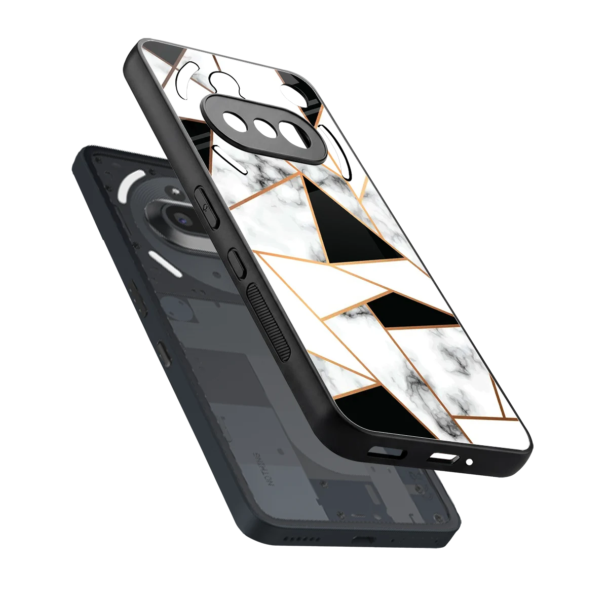 Monochrome Mosaic sleek nothing phone 3a cover with tempered glass back and TPU edges
