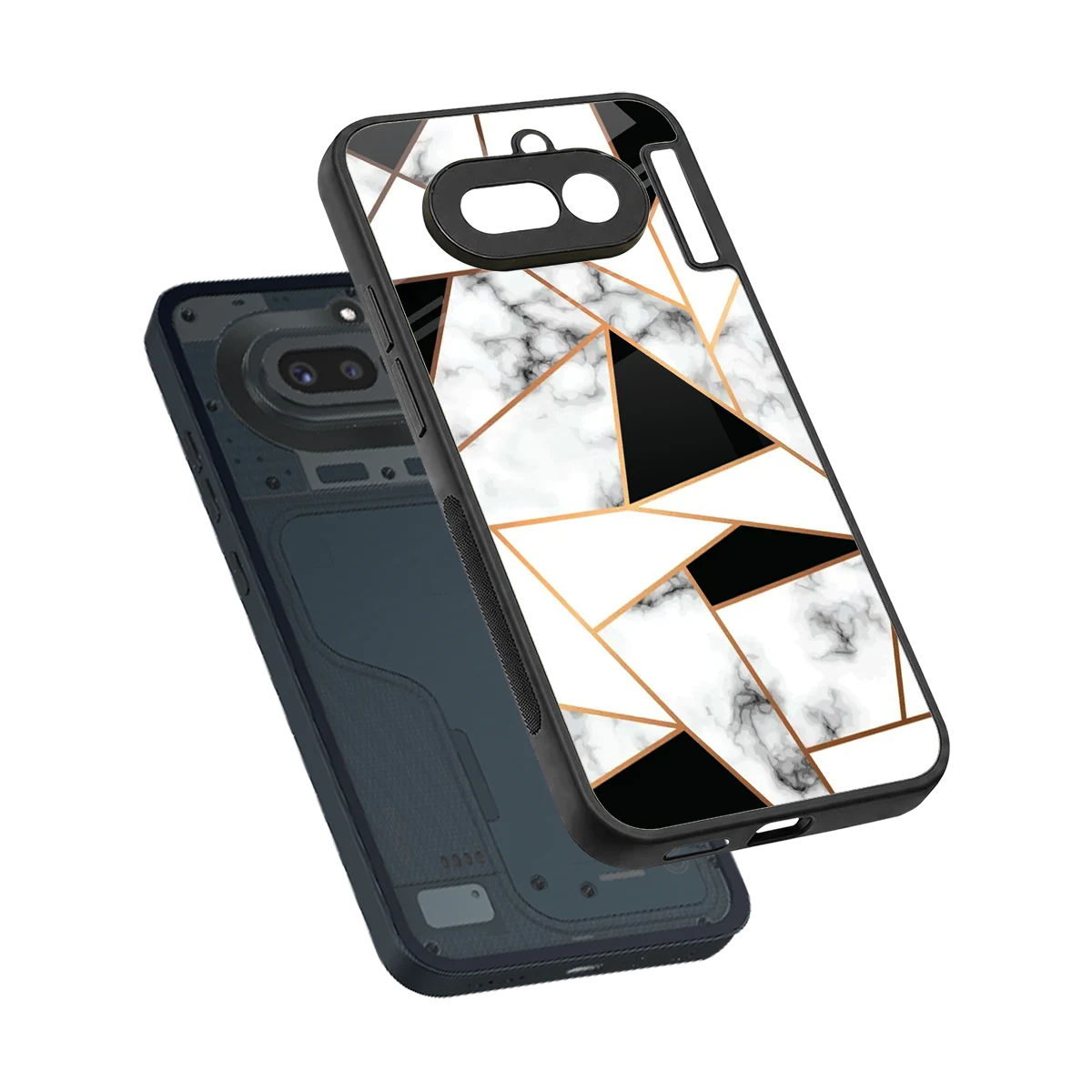 Monochrome Mosaic sleek nothing phone 4a cover with tempered glass back and TPU edges