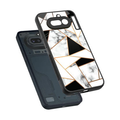 Monochrome Mosaic sleek nothing phone 4a cover with tempered glass back and TPU edges
