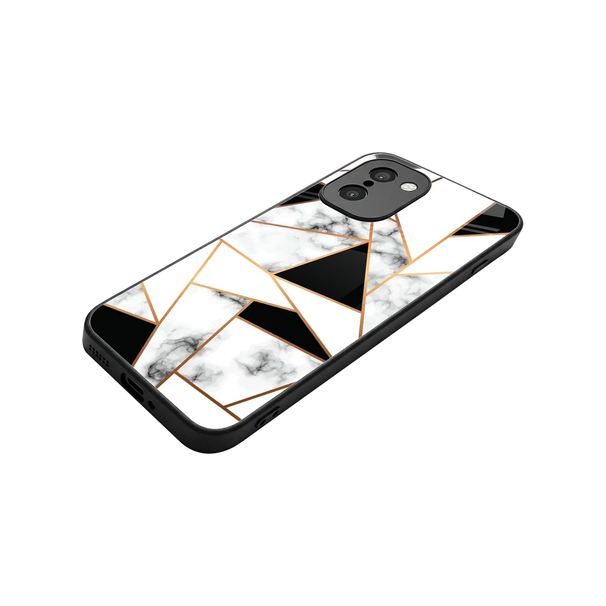 Monochrome Mosaic stylish phone case for oneplus 15r | glossy glass and slim fit