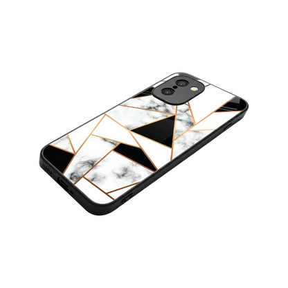 Monochrome Mosaic stylish phone case for oneplus 15r | glossy glass and slim fit